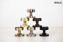 Millhouse Brass Boulton Solid Brass Stepped Mortice Door Knob on Concealed Fix Rose in Urban Dark Bronze Door Knob Atlantic