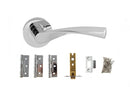 Atlantic Aqua Dorpac 3" Latch, 3" x 2" Hinges x3 in Polished Chrome Door Handle Pack Atlantic