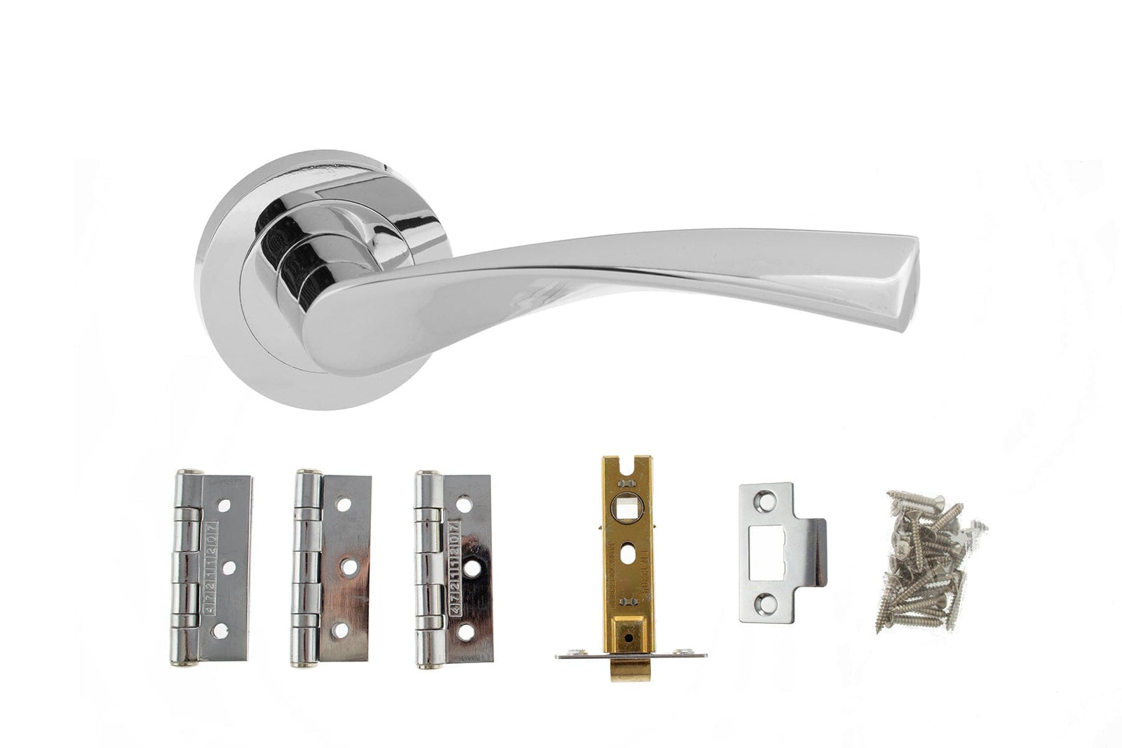 Atlantic Aqua Dorpac 3" Latch, 3" x 2" Hinges x3 in Polished Chrome Door Handle Pack Atlantic