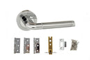 Atlantic Ocean Dorpac 2.5" Latch, 3" x 2" Hinges x3 in Satin Chrome/Polished Chrome Door Handle Pack Atlantic