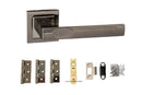 Atlantic Kansas Dorpac 2.5" Latch, 3" x 2" Hinges x3 in Black Nickel Door Handle Pack Atlantic