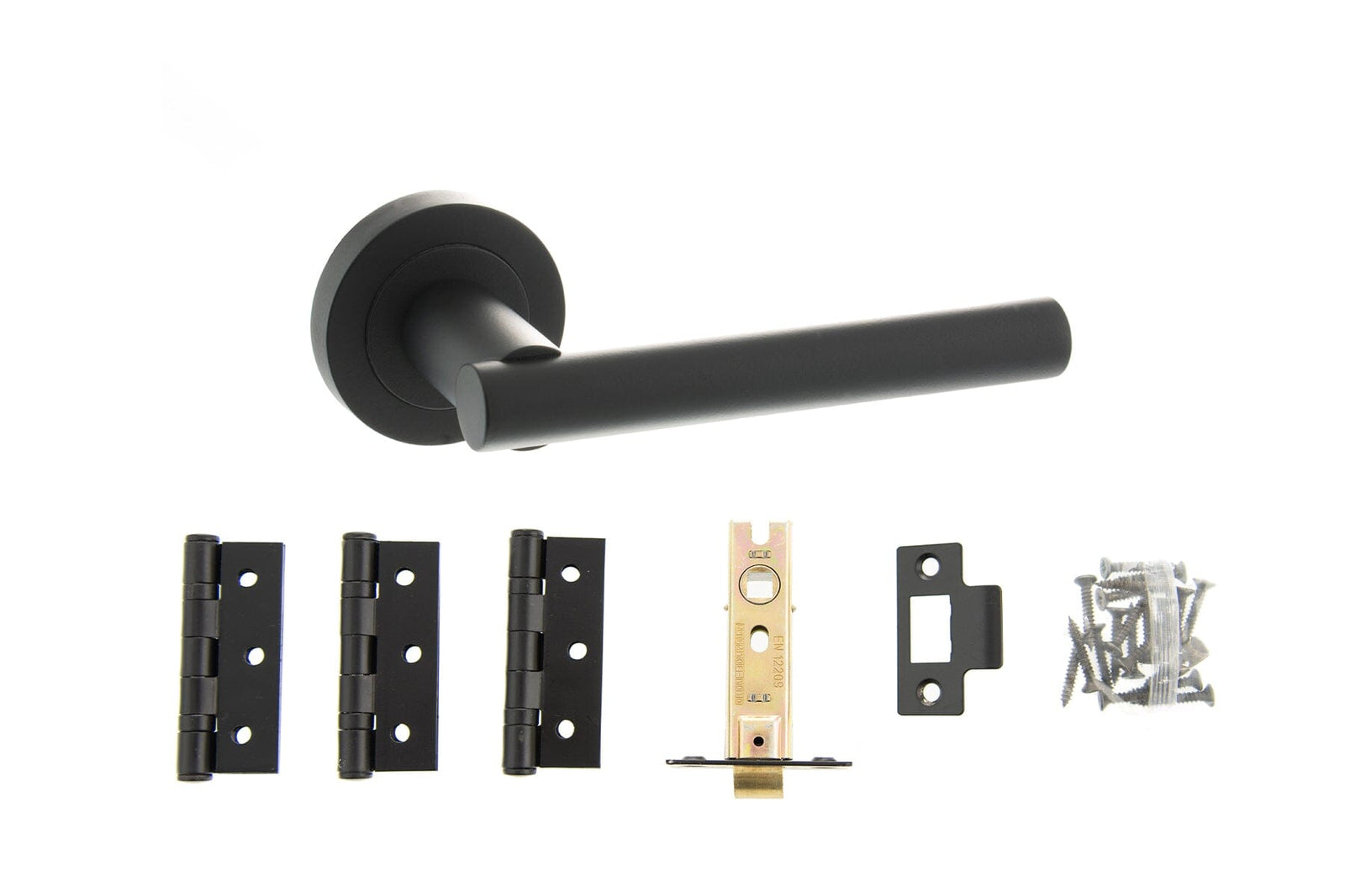 Atlantic Nebraska Dorpac 2.5" Latch, 3" x 2" Hinges x3 in Matt Black Door Handle Pack Atlantic