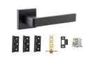 Atlantic Montana Dorpac 2.5" Latch, 3" x 2" Hinges x3 in Matt Black Door Handle Pack Atlantic