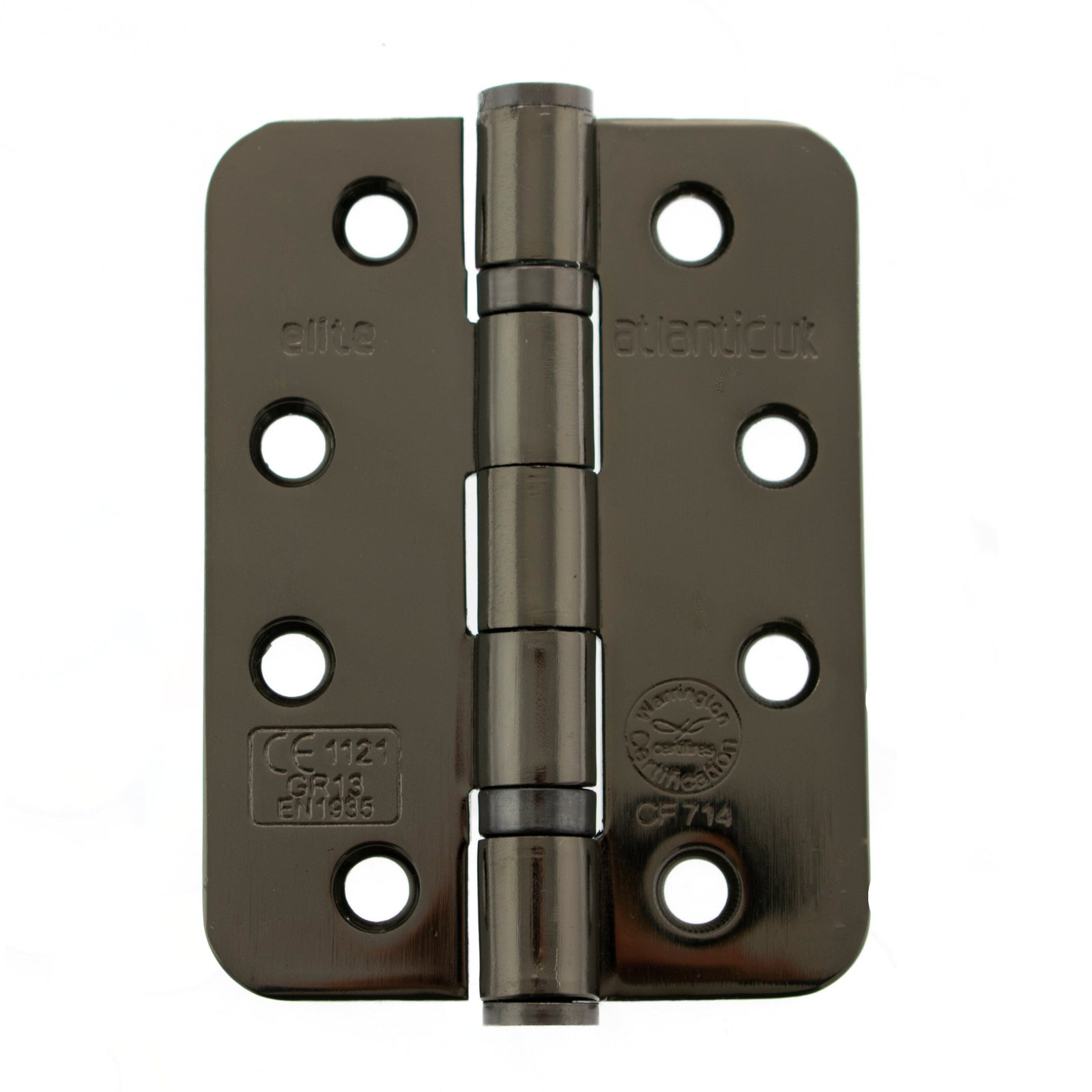 Atlantic Radius Corner Ball Bearing Hinges 4" x 3" x 3mm in Black Nickel Hinges Atlantic