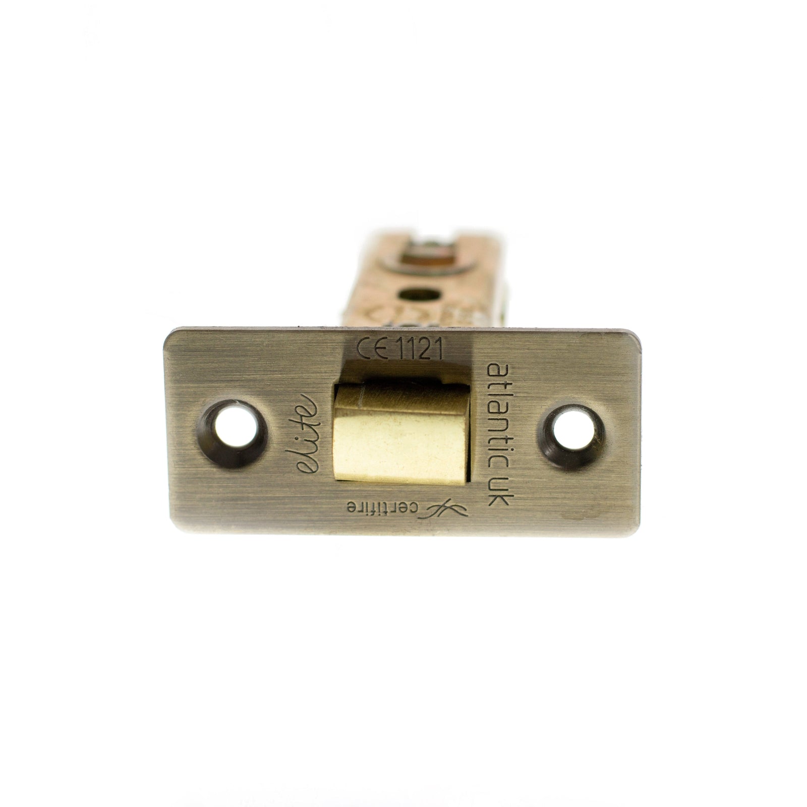 Atlantic Fire-Rated CE Marked Bolt Through Tubular Latch 2.5" in Antique Brass Tubular Latch Atlantic