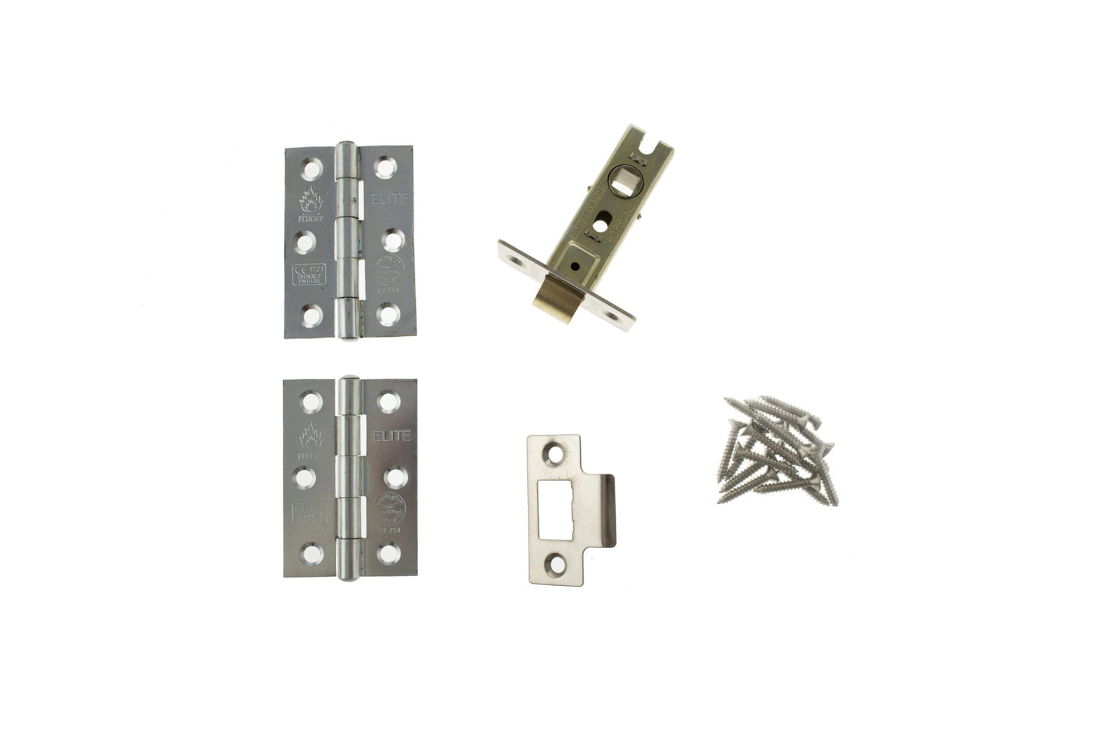 Atlantic Latch Pack 2.5" (Latch x1) + 3"x2" (Hinge x2) in Polished Nickel Tubular Latch Atlantic