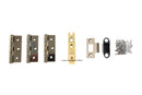 Atlantic Latch Pack 3" (Latch x1) + 3"x2" (Hinge x3) in Black Nickel Tubular Latch Atlantic
