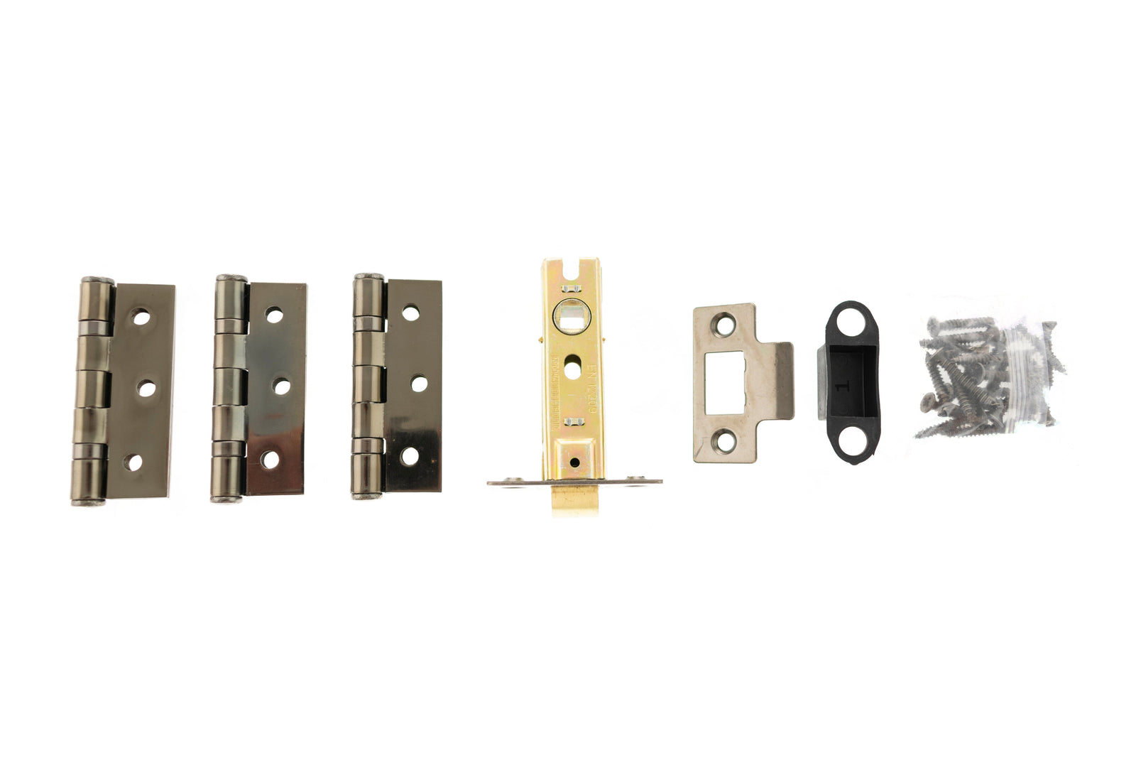Atlantic Latch Pack 3" (Latch x1) + 3"x2" (Hinge x3) in Black Nickel Tubular Latch Atlantic