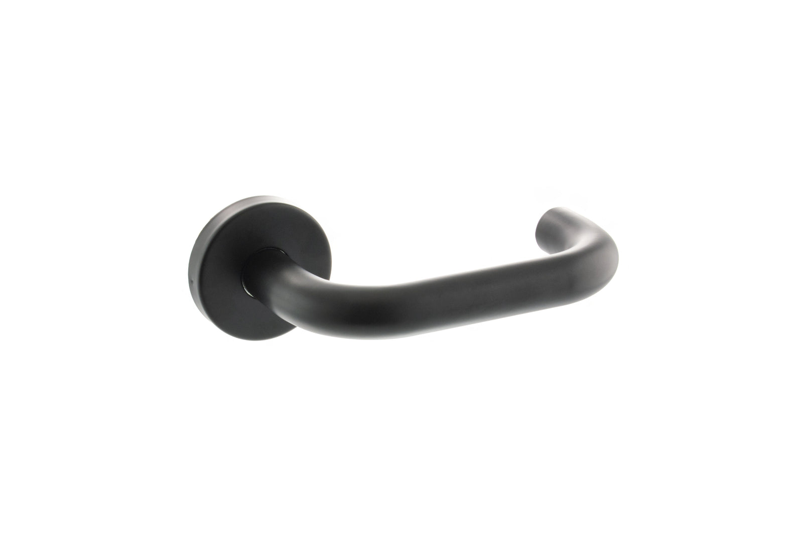 Atlantic Return To Door Lever in Matt Black Lever on Round Rose Atlantic