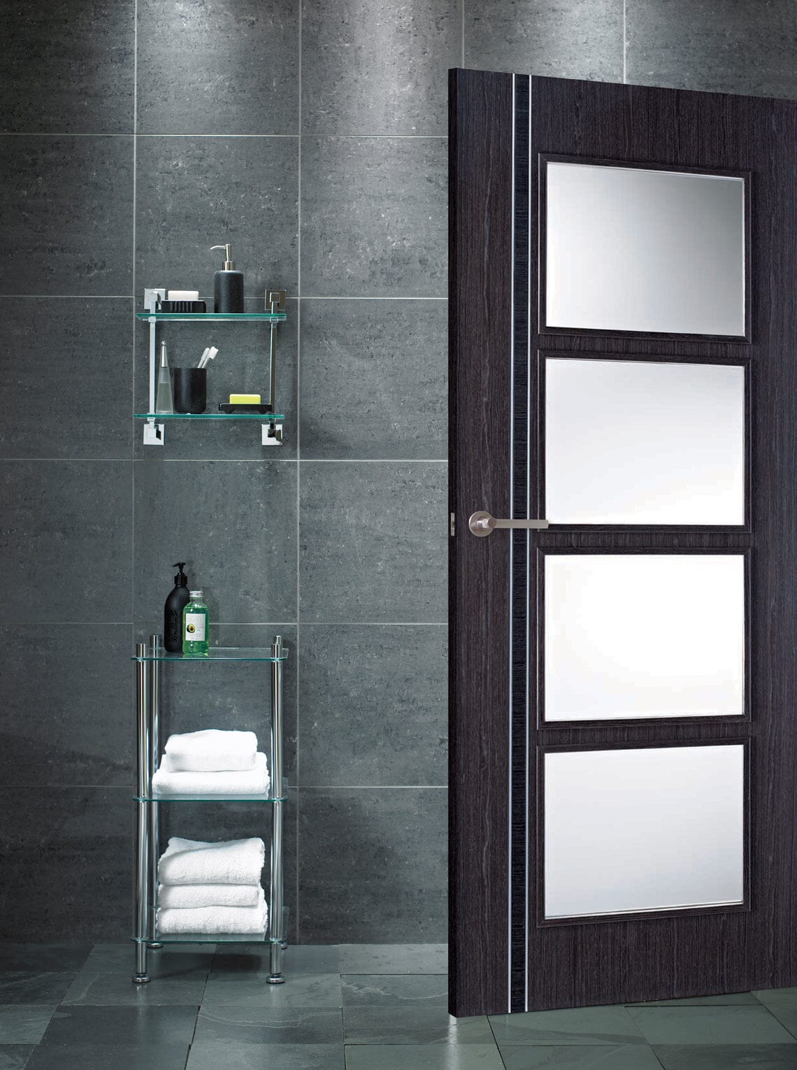 Ash Grey Zanzibar Glazed 4 Light Pre-Finished Internal Door Internal Door LPD Doors