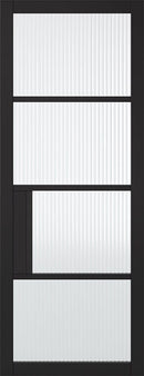 Black Chelsea 4 Light Reeded Primed Internal Door Internal Door LPD Doors