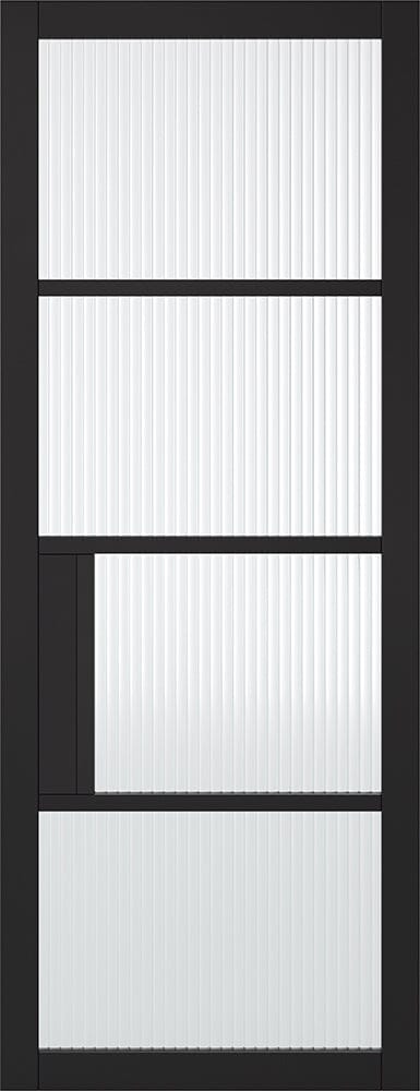 Black Chelsea 4 Light Reeded Primed Internal Door Internal Door LPD Doors