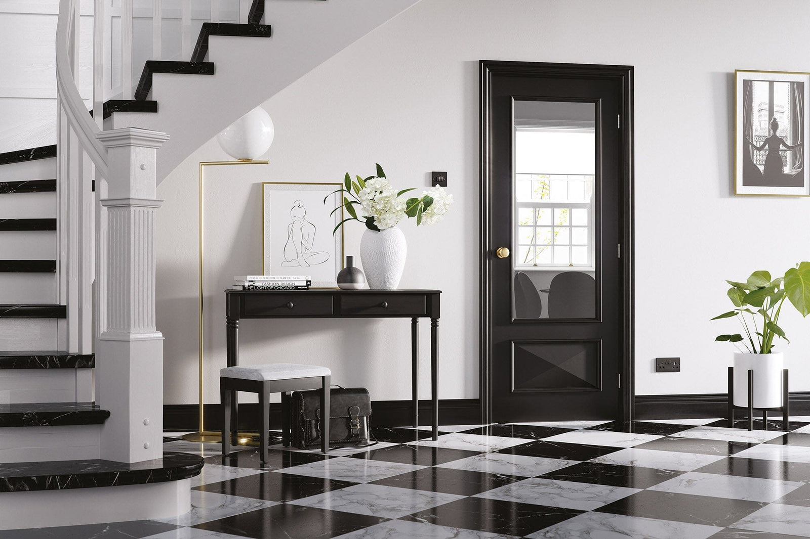 Black Knightsbridge 1 Light Primed Internal Door Internal Door LPD Doors