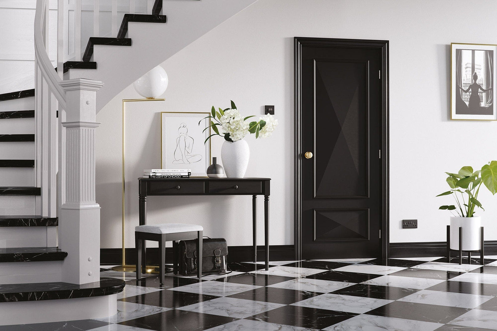 Black Knightsbridge 2 Panel Primed Internal Fire Door FD30 Internal Fire Door LPD Doors