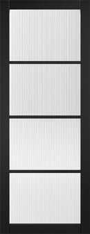 Black Soho Reeded Glazed Pre-Finished Internal Door Internal Door LPD Doors