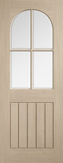 Blonde Oak Mexicano Arched Square Top Glazed Pre-Finished Internal Door Internal Door LPD Doors