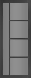 Brixton Black Primed Tinted Glazed Internal Door Internal Door Deanta