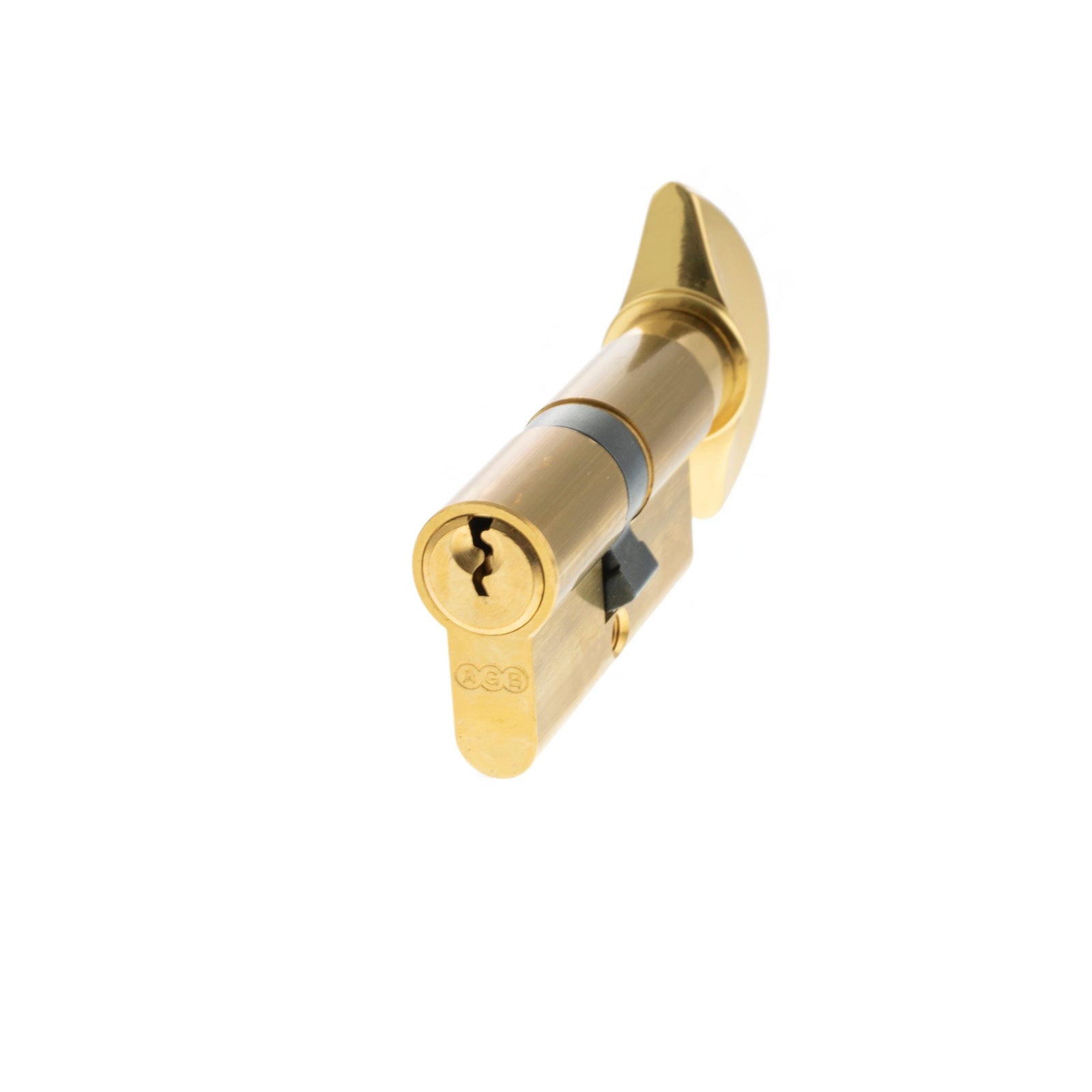AGB Euro Profile 5 Pin Cylinder Key to Turn 30-30mm (60mm) in Polished Brass Cylinder Atlantic