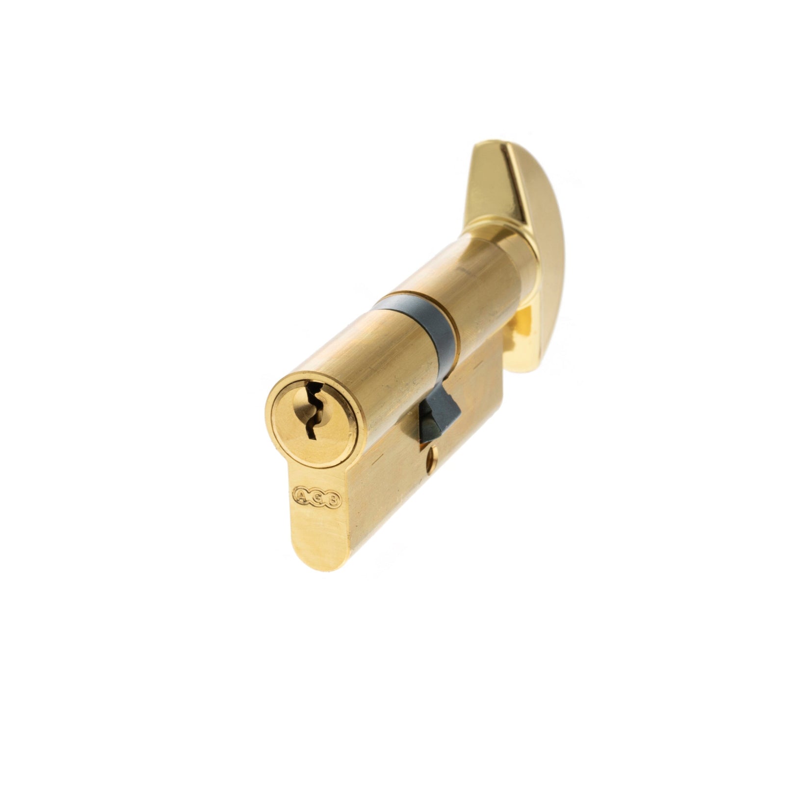 AGB Euro Profile 5 Pin Cylinder Key to Turn 35-35mm (70mm) in Polished Brass Cylinder Atlantic