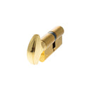 AGB Euro Profile 5 Pin Cylinder Key to Turn 35-35mm (70mm) in Polished Brass Cylinder Atlantic