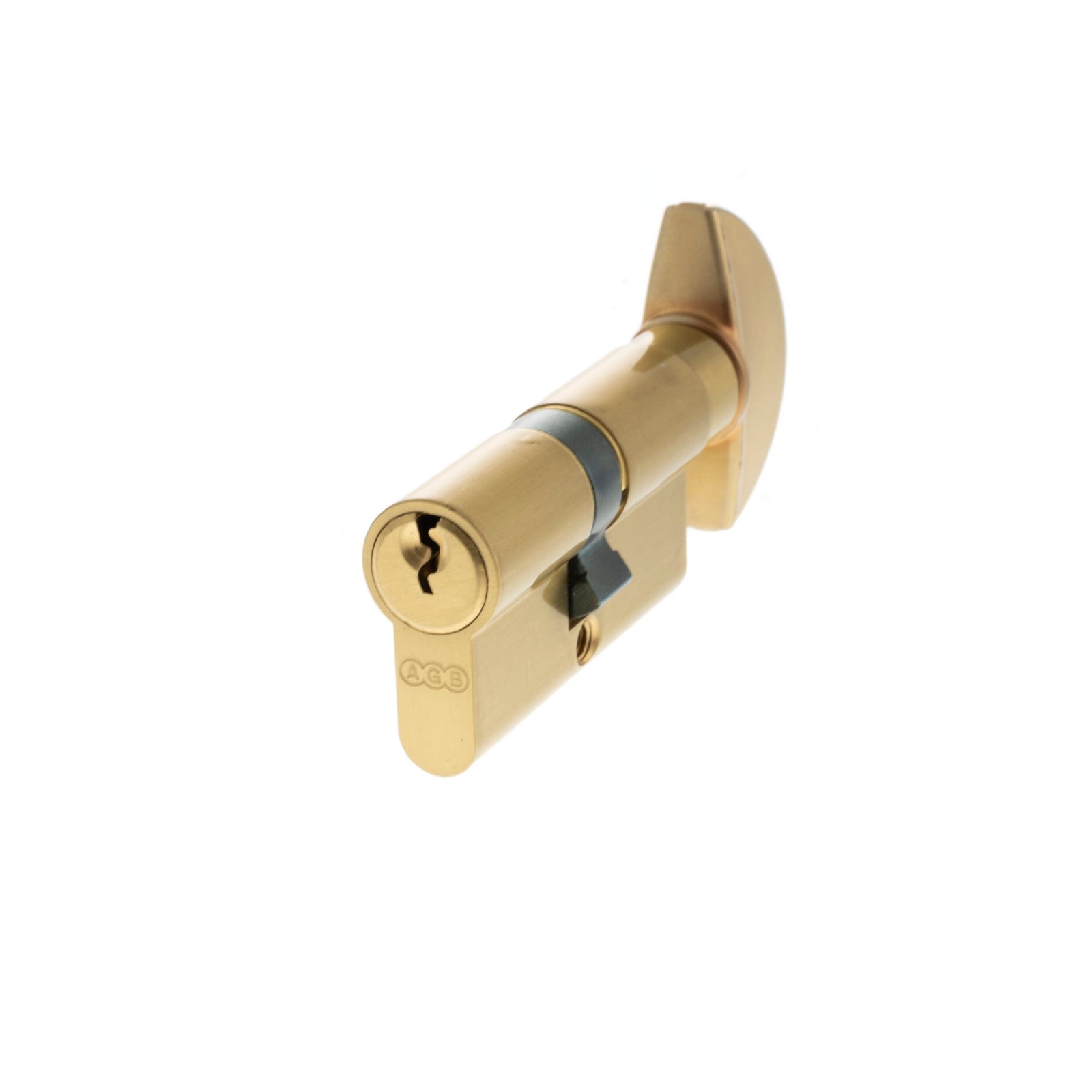 AGB Euro Profile 5 Pin Cylinder Key to Turn 30-30mm (60mm) in Satin Brass Cylinder Atlantic