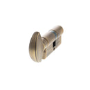 AGB Euro Profile 5 Pin Cylinder Key to Turn 30-30mm (60mm) in Matt Antique Brass Cylinder Atlantic