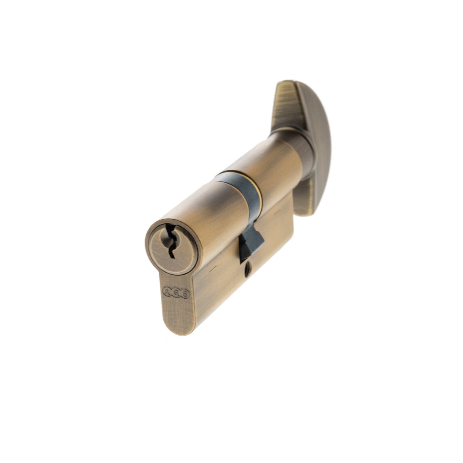 AGB Euro Profile 5 Pin Cylinder Key to Turn 35-35mm (70mm) in Matt Antique Brass Cylinder Atlantic