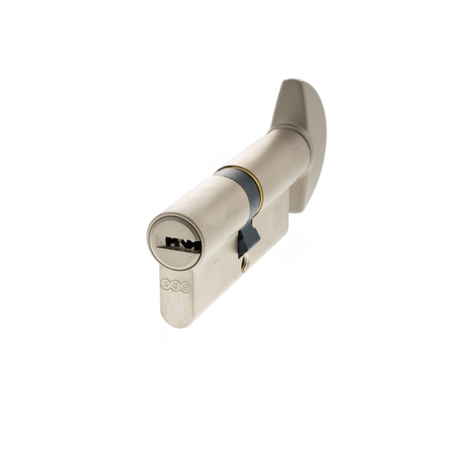 AGB Euro Profile 15 Pin Cylinder Key to Turn 35-35mm (70mm) in Satin Nickel Cylinder Atlantic