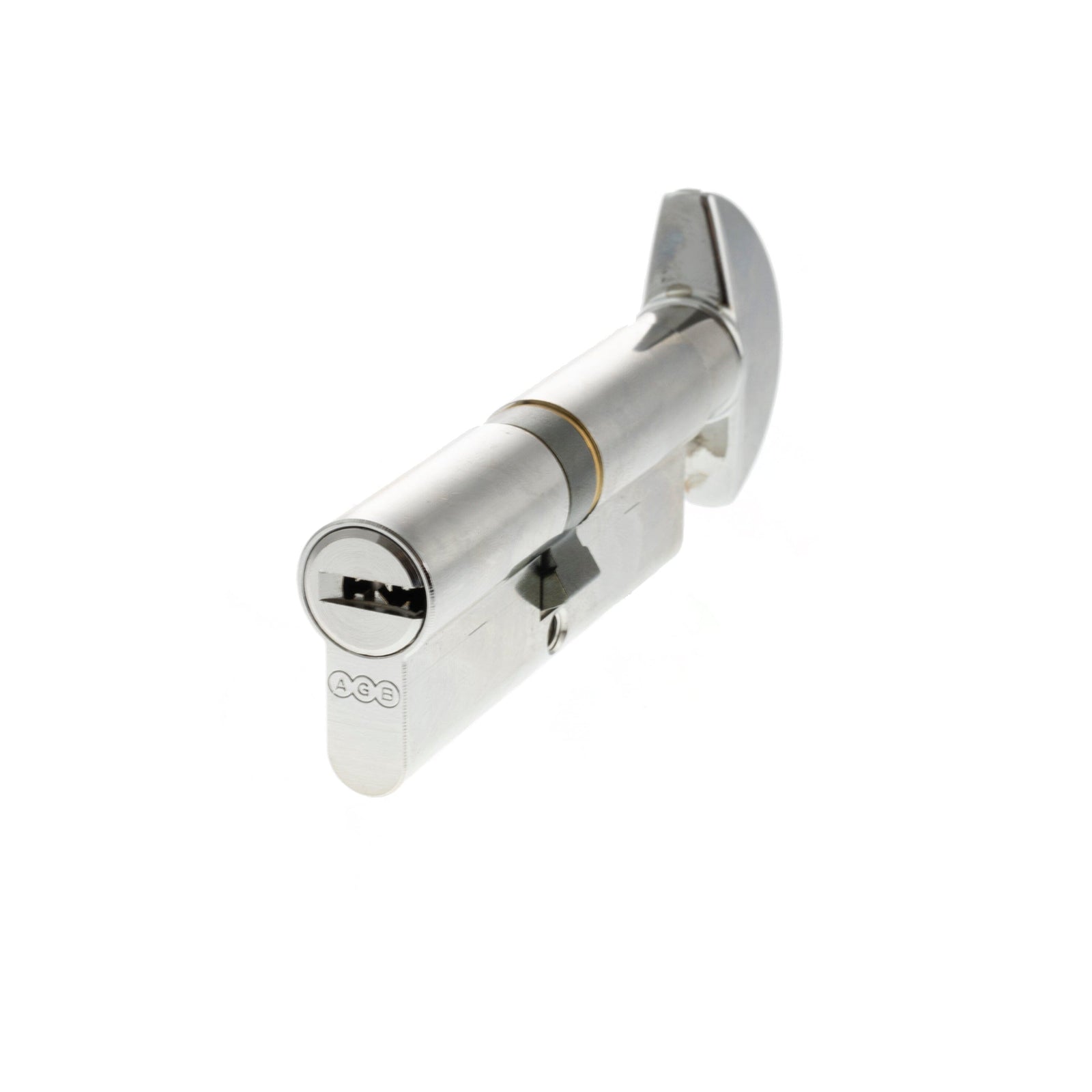 AGB Euro Profile 15 Pin Cylinder Key to Turn 40-40mm (80mm) in Polished Chrome Cylinder Atlantic