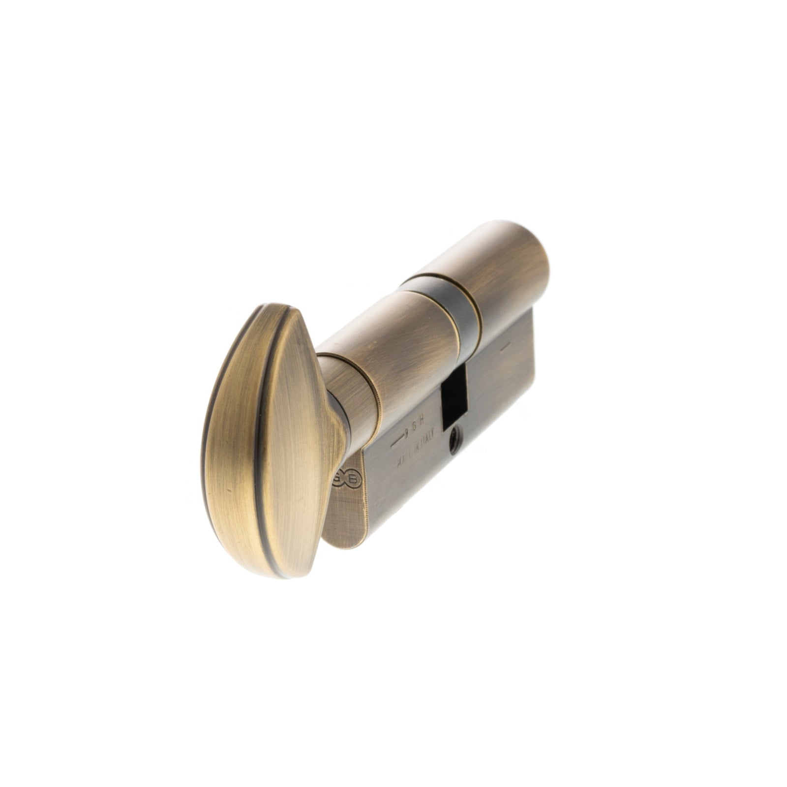 AGB Euro Profile 15 Pin Cylinder Key to Turn 35-35mm (70mm) in Matt Antique Brass Cylinder Atlantic