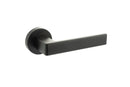 CleanTouch Anti-Bac Forme Asti Designer Lever Minimal Round Rose in Matt Black Designer Lever Handle Atlantic