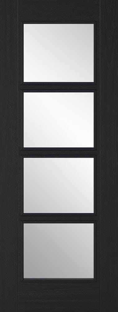Vancouver Charcoal Black 4 Light Pre-Finished Internal Fire Door FD30 Internal Fire Door LPD Doors