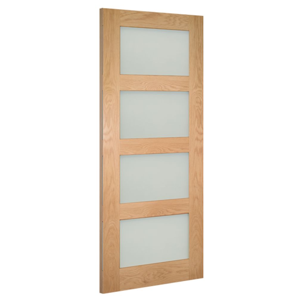 Coventry Unfinished Oak Frosted Glazed Internal Door Internal Door Deanta