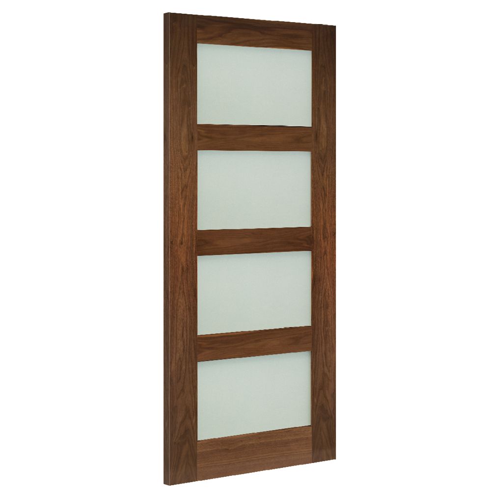 Coventry Prefinished Walnut Frosted Glazed Internal Door Internal Door Deanta