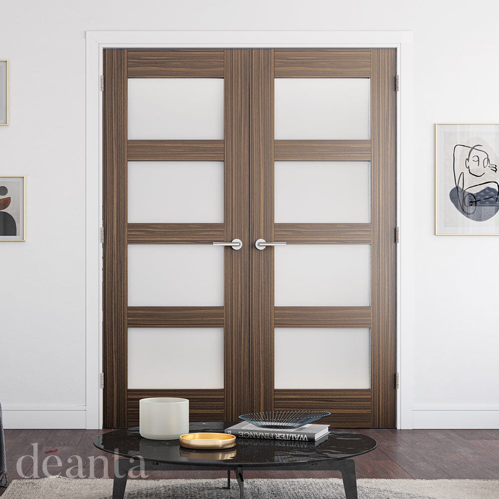 Coventry Prefinished Walnut Frosted Glazed Internal Door Internal Door Deanta