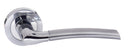 Eco Swell Aluminium Lever Round Rose in Satin Chrome/Polished Chrome Lever on Round Rose Atlantic