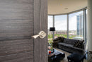 Eco Aqua Aluminium Lever Round Rose in Satin Nickel/Polished Nickel Lever on Round Rose Atlantic