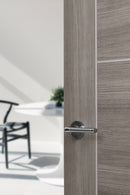 Eco Ocean Aluminium Lever Round Rose in Satin Chrome/Polished Chrome Lever on Round Rose Atlantic