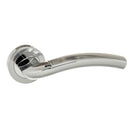 Eco Crest Aluminium Lever Round Rose in Satin Chrome/Polished Chrome Lever on Round Rose Atlantic