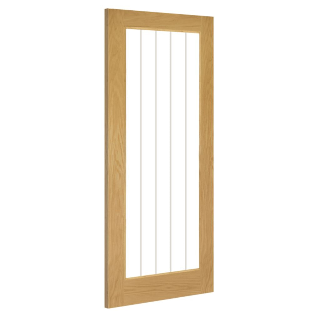 Ely Unfinished Oak Glazed (1L Full) Internal Door Internal Door Deanta