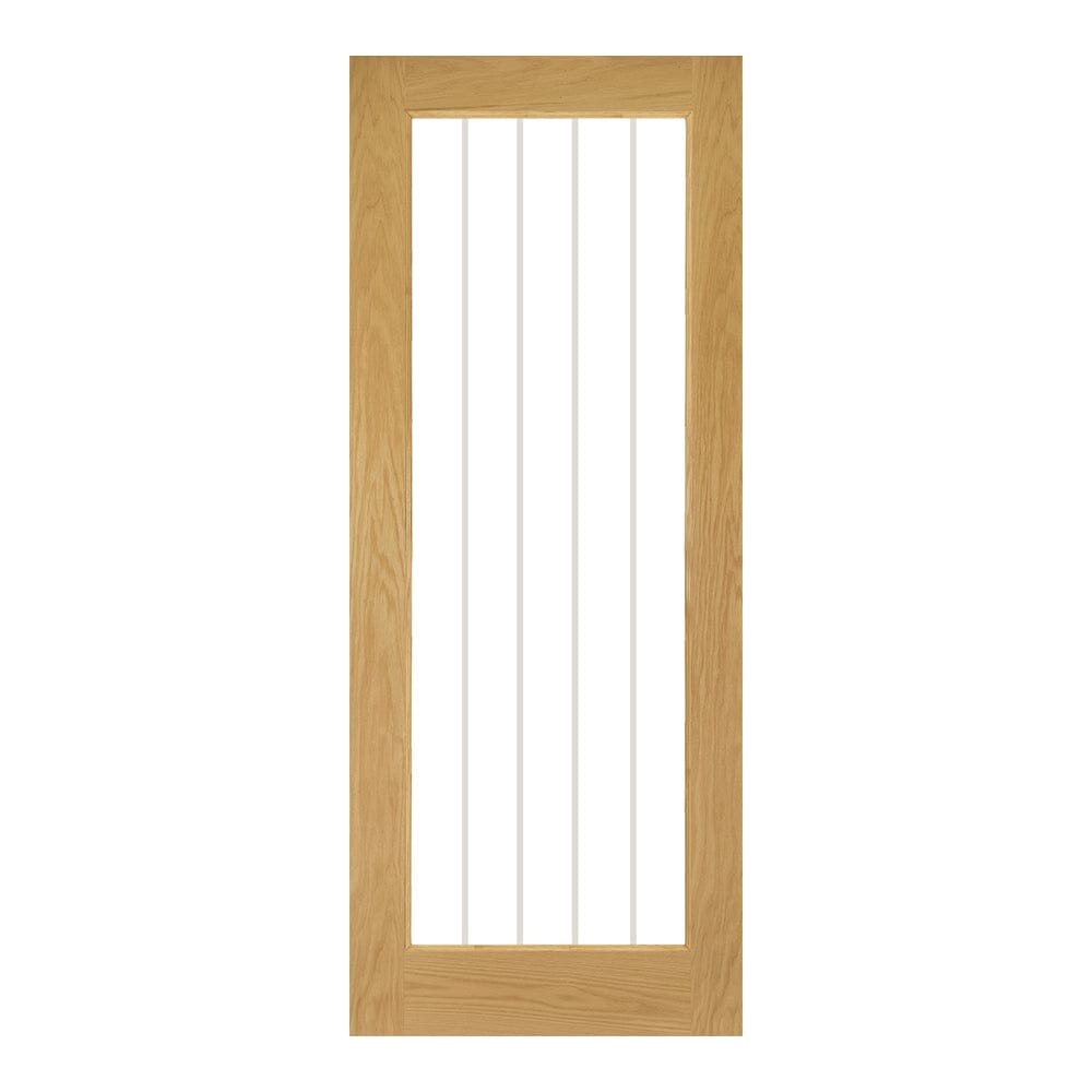 Ely Unfinished Oak Glazed (1L Full) Internal Door Internal Door Deanta