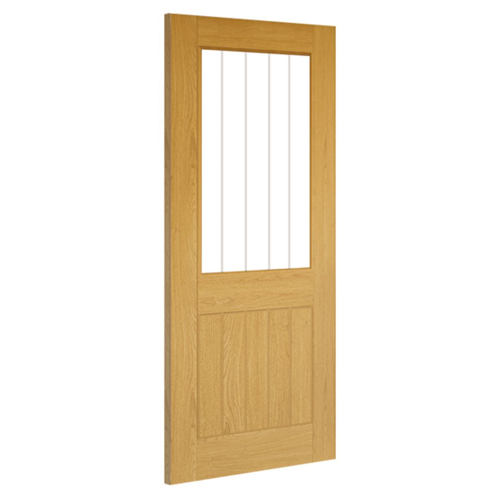 Ely Unfinished Oak Glazed (1L Half) Internal Door Internal Door Deanta