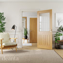 Ely Unfinished Oak Glazed (1L Half) Internal Door Internal Door Deanta