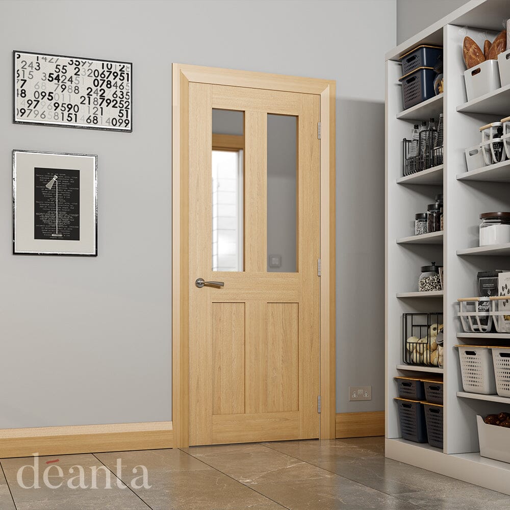 Eton Unfinished Oak Glazed Internal Door Internal Door Deanta