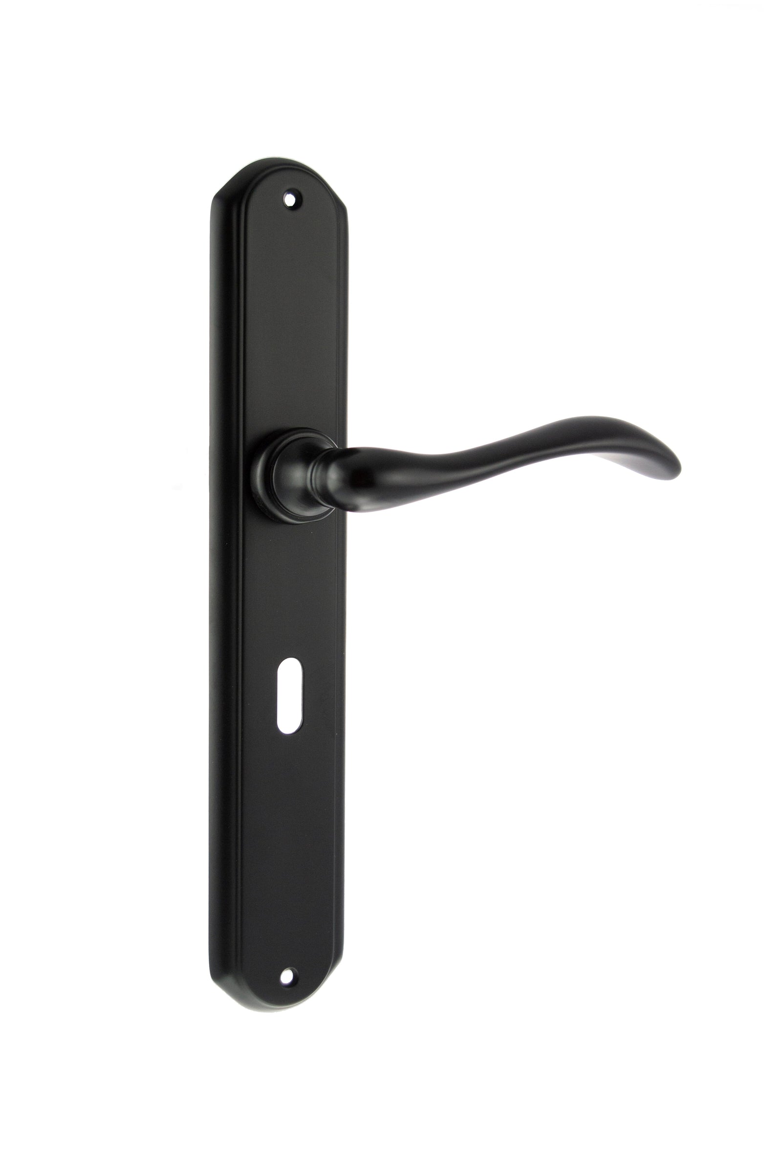 Forme Valence Solid Brass Key Lever Backplate in Matt Black Lever on Backplate Atlantic