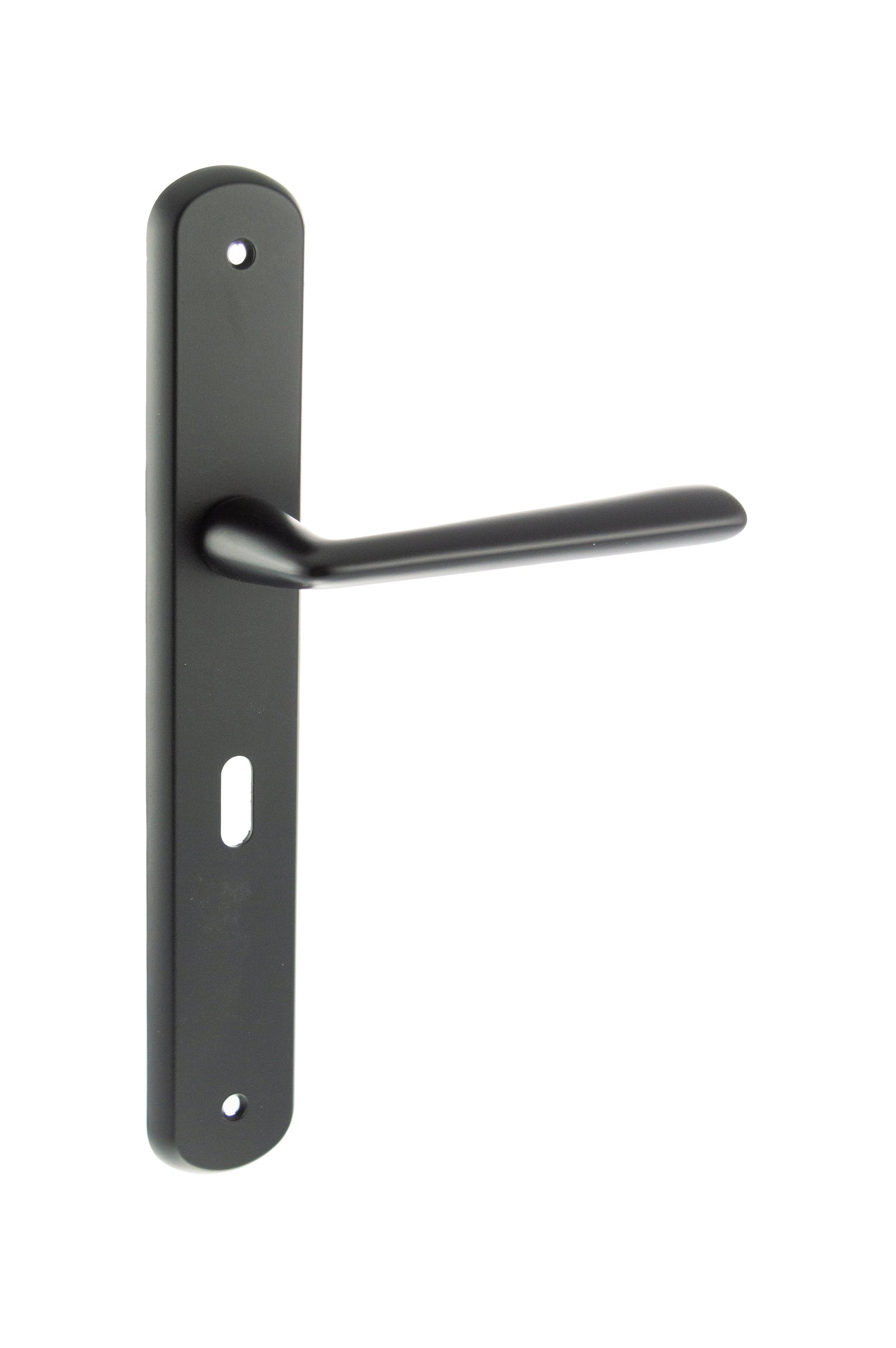 Forme Brigette Solid Brass Key Lever Backplate in Matt Black Lever on Backplate Atlantic