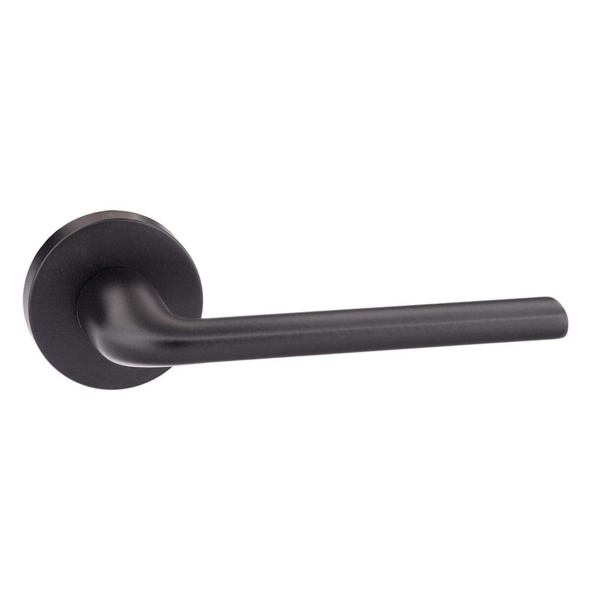 Forme Milly Designer Lever Minimal Round Rose in Matt Black Designer Lever Handle Atlantic