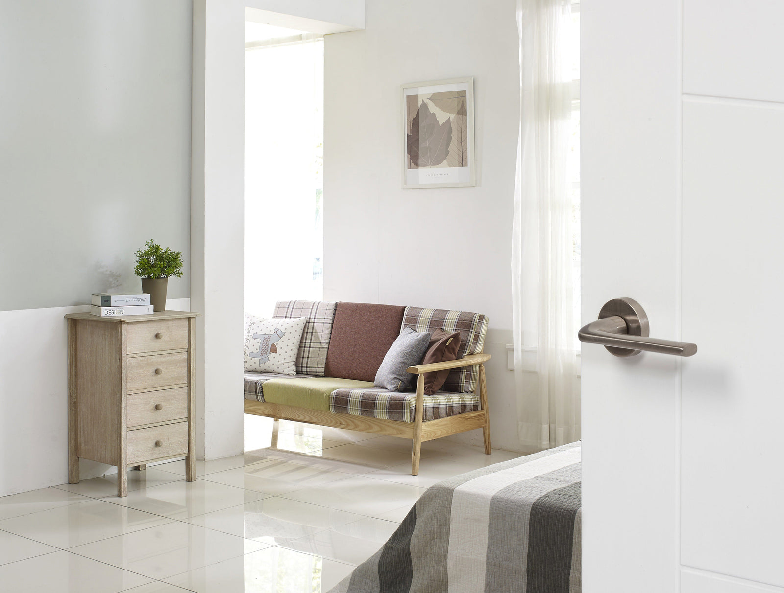 Forme Milly Designer Lever Minimal Round Rose (Latch & Hinges Included) Designer Lever Handle Atlantic