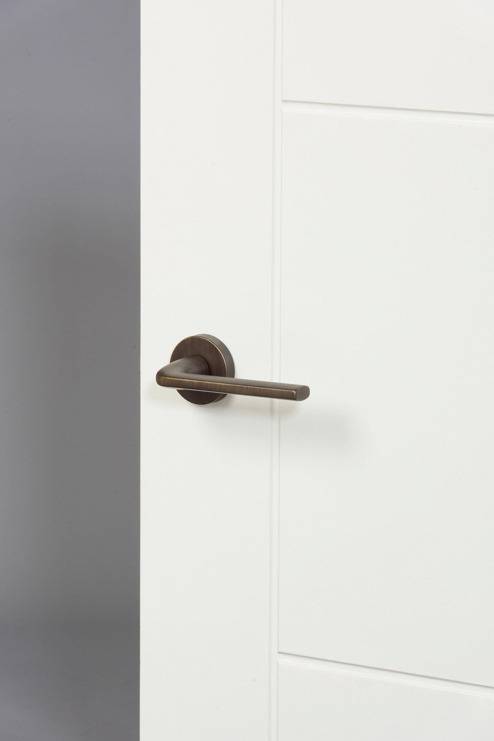 Forme Milly Designer Lever Minimal Round Rose (Latch & Hinges Included) Designer Lever Handle Atlantic