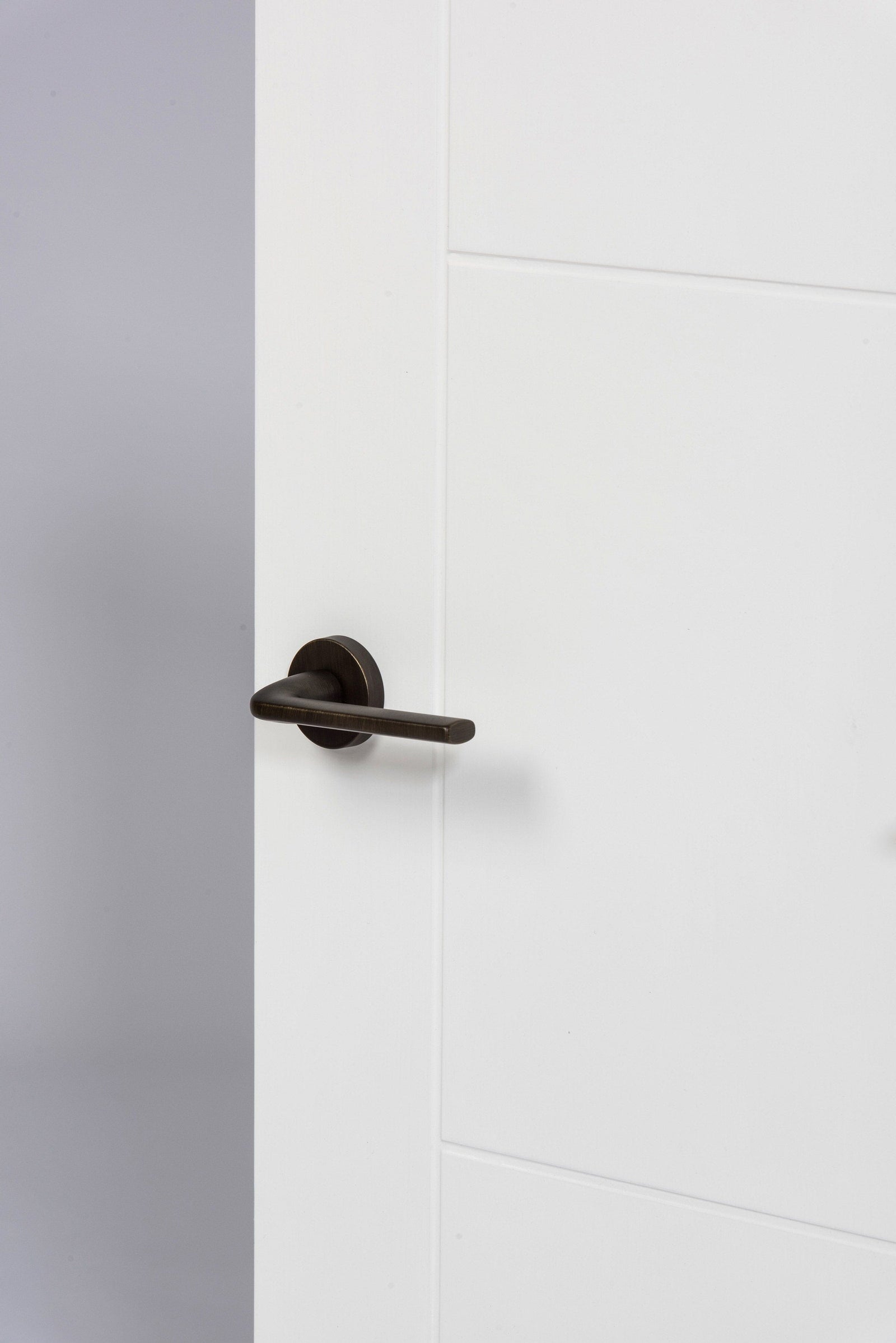 Forme Milly Designer Lever Minimal Round Rose (Latch & Hinges Included) Designer Lever Handle Atlantic